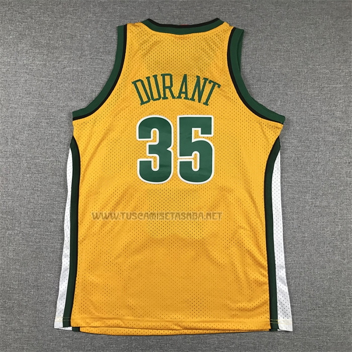 Camiseta Kevin Durant NO 35 Nino Seattle SuperSonics Mitchell & Ness 2007-08 Amarillo